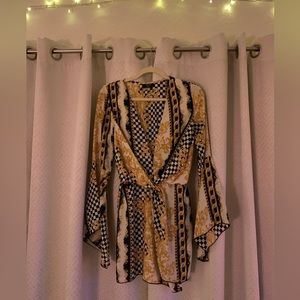 Vici Size Small Romper Gold Chains and Checkers